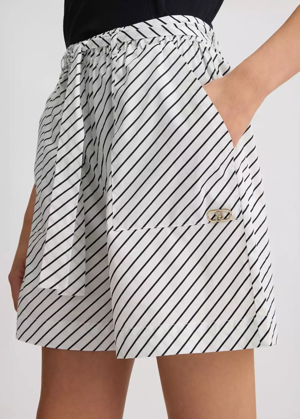 Shorts nero righe bianche LIU.JO ROSE VA5066TS947M9173