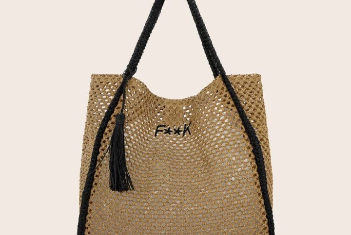 Borsa paglia tote F**K FA25-A056