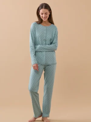 Pigiama aperto cuoricini NOI DI NOTTE FA9271 (1)