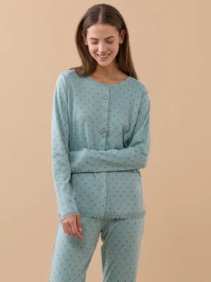 Pigiama aperto cuoricini NOI DI NOTTE FA9271 (2)