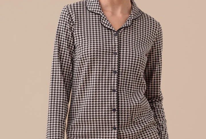 Pigiama aperto pied de poule NOI DI NOTTE FA9301 (3)