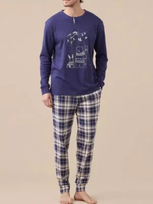 Pigiama caldo cotone montagna NOI DI NOTTE FC3154 (2)