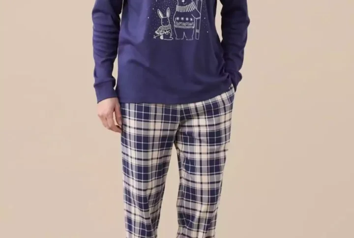 Pigiama caldo cotone montagna NOI DI NOTTE FC3154 (2)