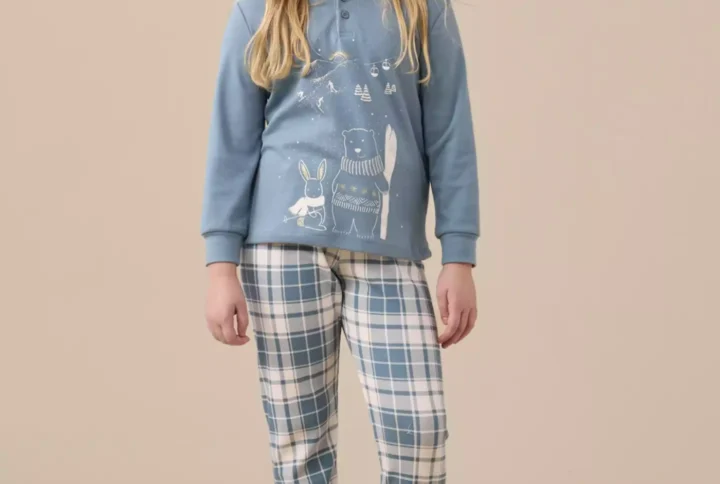 Pigiama caldo cotone montagna NOI DI NOTTE FE2537 (1)