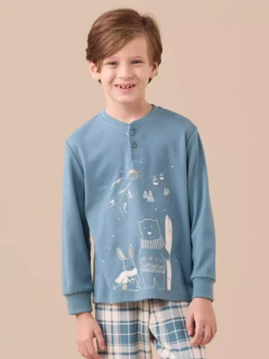 Pigiama caldo cotone montagna NOI DI NOTTE FE2537 (6)