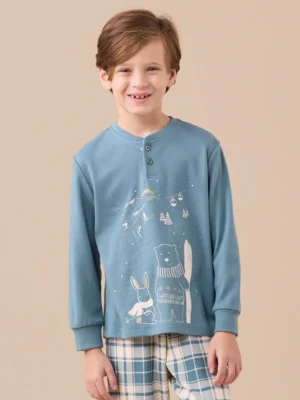 Pigiama caldo cotone montagna NOI DI NOTTE FL521 (1)