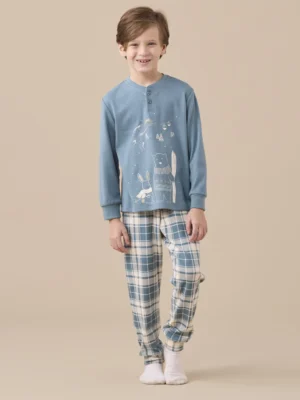 Pigiama caldo cotone montagna NOI DI NOTTE FL521 (2)