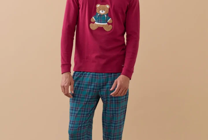 Pigiama caldo cotone orso felpa NOI DI NOTTE FC3150 (1)