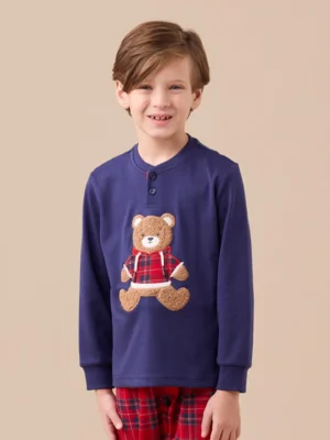 Pigiama caldo cotone orso felpa NOI DI NOTTE FE2596 (1)