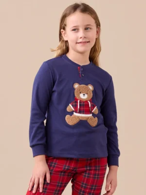 Pigiama caldo cotone orso felpa NOI DI NOTTE FE2596 (3)