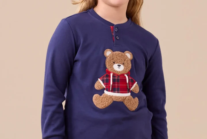 Pigiama caldo cotone orso felpa NOI DI NOTTE FE2596 (3)