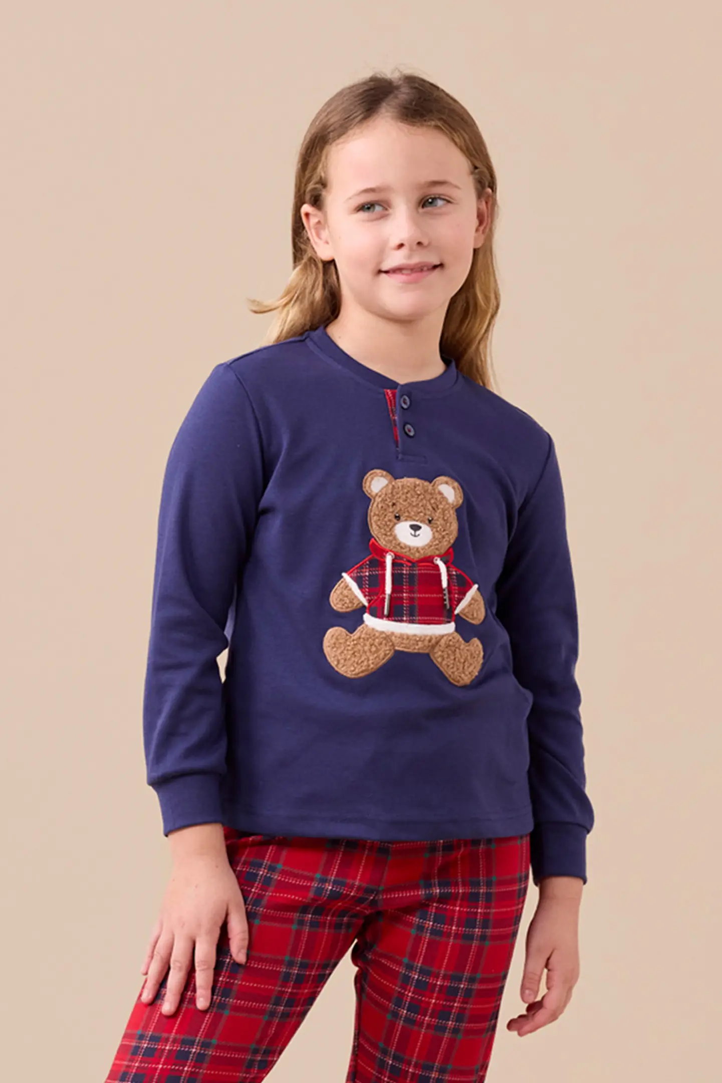 Pigiama caldo cotone orso felpa NOI DI NOTTE FE2596