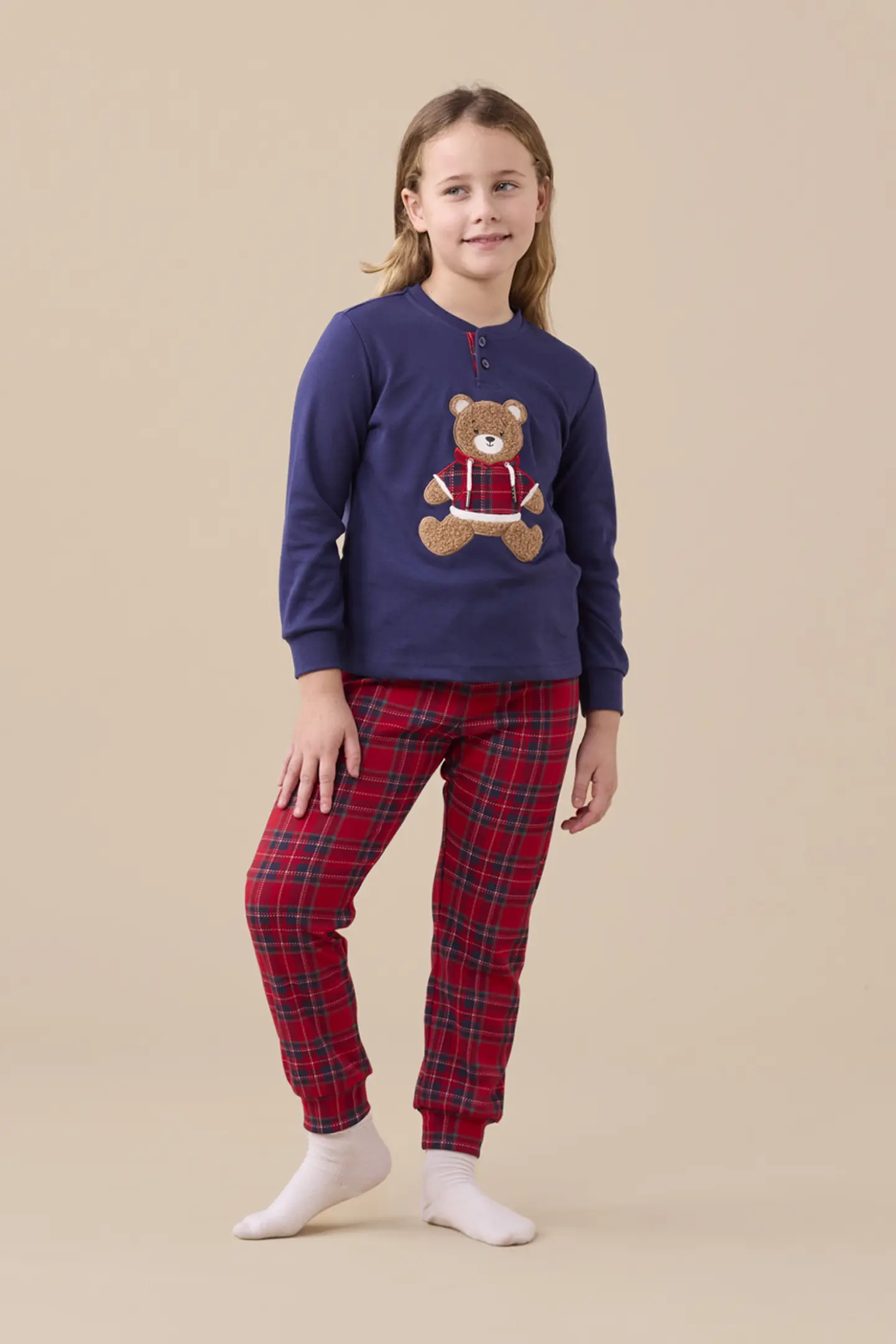 Pigiama caldo cotone orso felpa NOI DI NOTTE FE2596 (5)