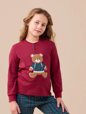 Pigiama caldo cotone orso felpa NOI DI NOTTE FL517 (1)