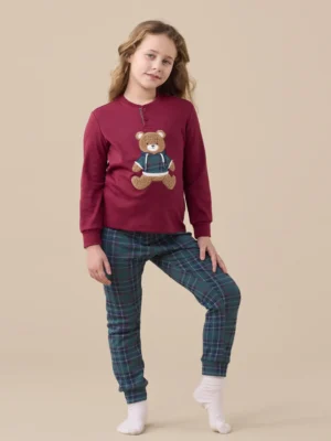 Pigiama caldo cotone orso felpa NOI DI NOTTE FL517 (2)