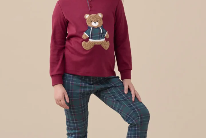 Pigiama caldo cotone orso felpa NOI DI NOTTE FL517 (2)