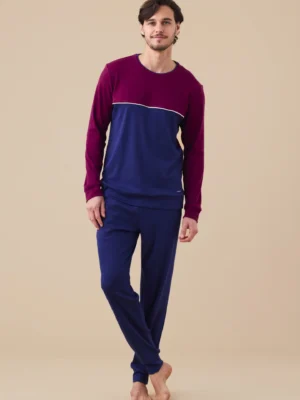 Pigiama girocollo caldo cotone NOI DI NOTTE FC3137 (1)